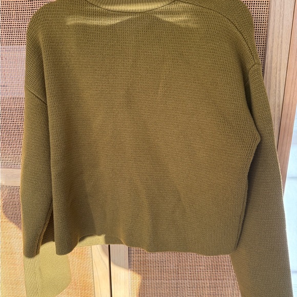 Sezane Olive Green Valerio Jacket Cardigan Wool Cotton size M EUC - Picture 10 of 11